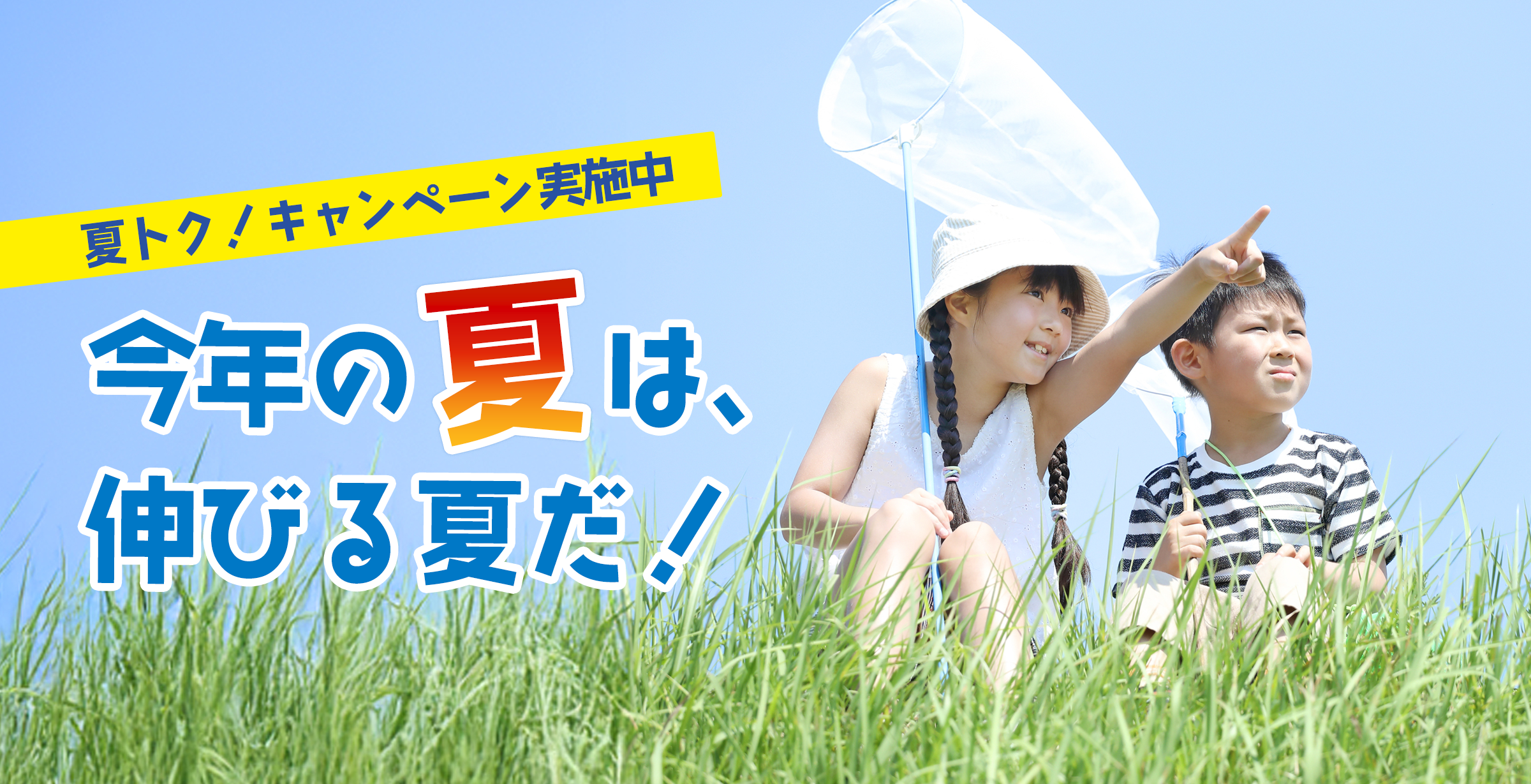 夏トク！キャンペーン実施中　今年の夏は、伸びる夏だ