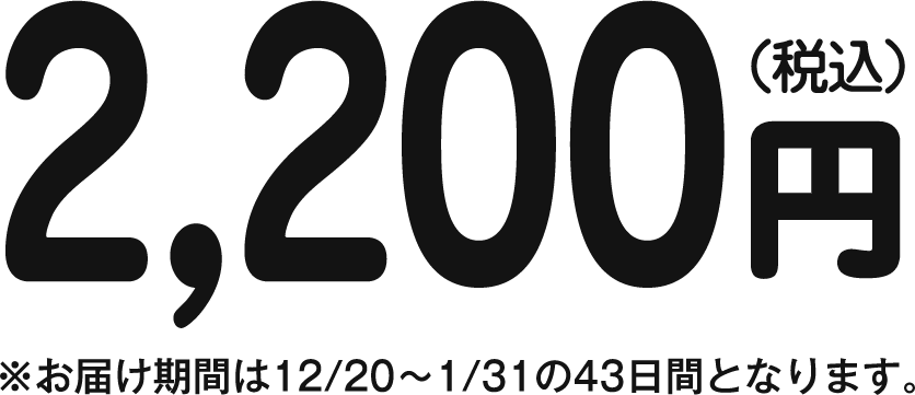 冬休み特別価格2200円