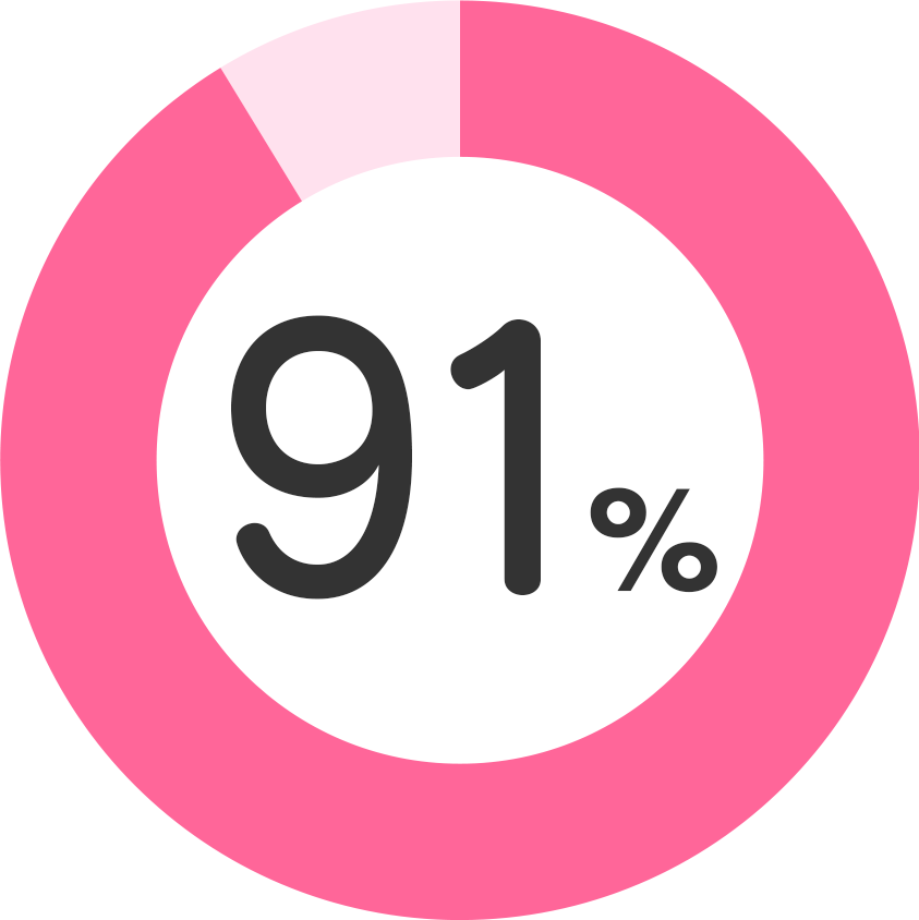 グラフ91%