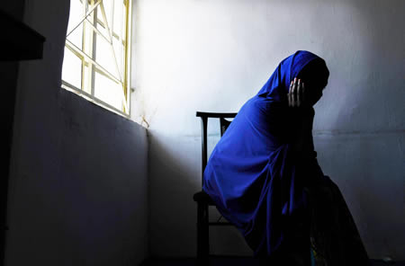 ボコ・ハラムの戦闘員と強制結婚させられた女性（２２）。「夫は憎いが子供に罪はない。健康に育って、世間に『ボコ・ハラムの子』だと知られないように生きてほしい」と話した＝ナイジェリア・ボルノ州マイドゥグリで２０１９年９月２２日