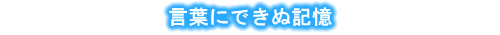 言葉にできぬ記憶