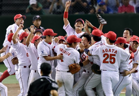 昨年の大会で優勝を決めた豊田市・トヨタ自動車