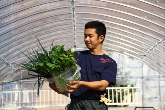 牧石青ネギで地域を元気に 今井　優成さん=岡山県立高松農業高校1年